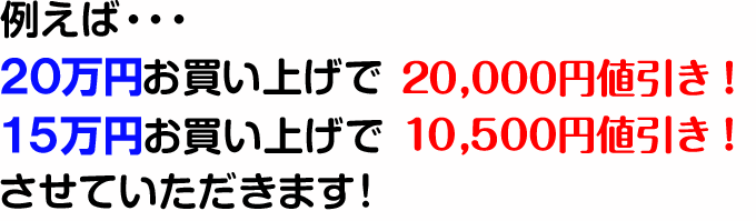 20万円お買い上げで34000円値引き