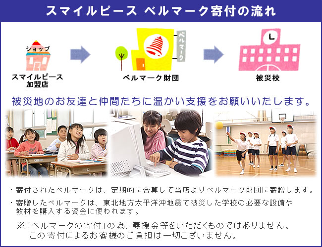 スマイルピース ベルマーク寄付の流れ
