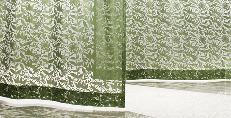 【形態安定加工付】【TESORO】コカゲ〜強い光源があたると際立つモチーフの陰影、木陰の涼やかなイメージです。