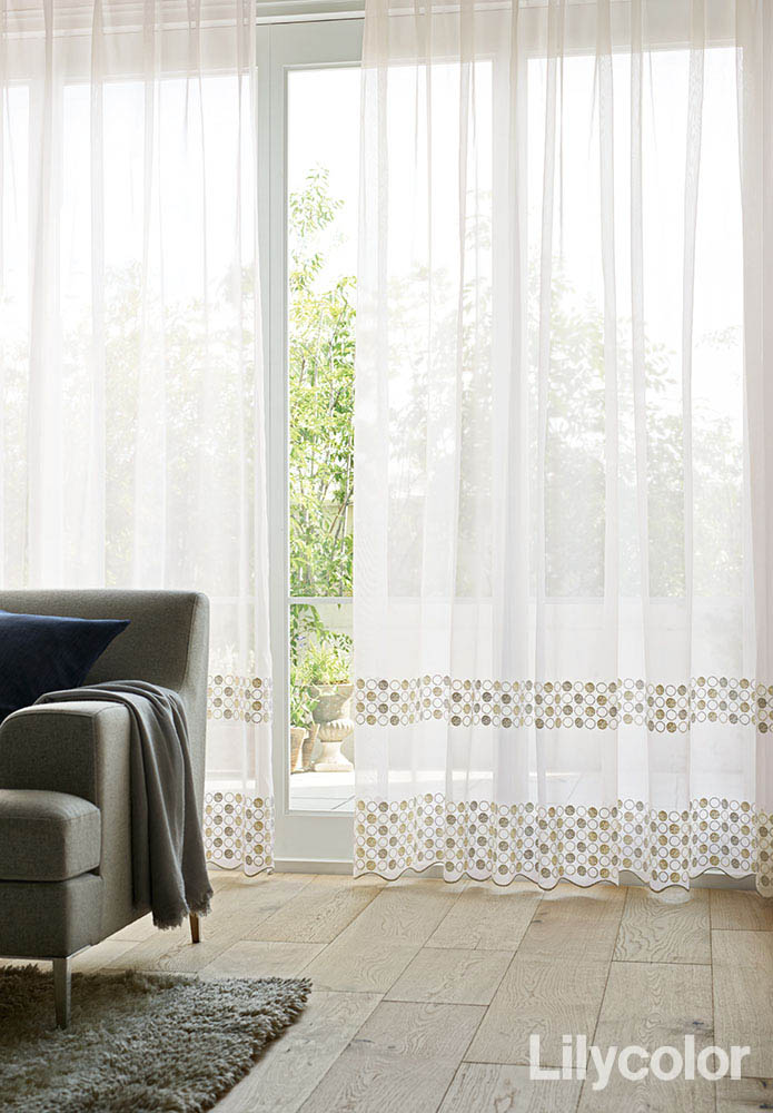 サークル柄の刺繍レース〜