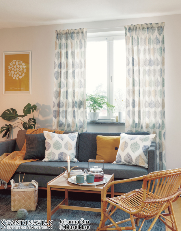 【北欧】Birch Leaves〜コットンライクのベースにプリントを施しました。カラフルながらも大人っぽい色使いが魅力です。