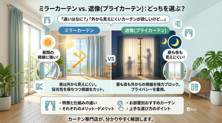 ミラーカーテンと遮像カーテンの違い