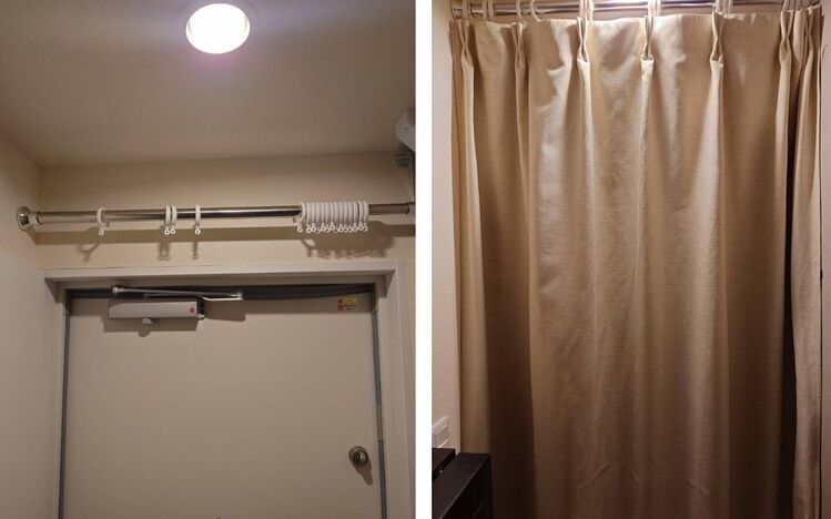 玄関ドアの防寒カーテンとして採用