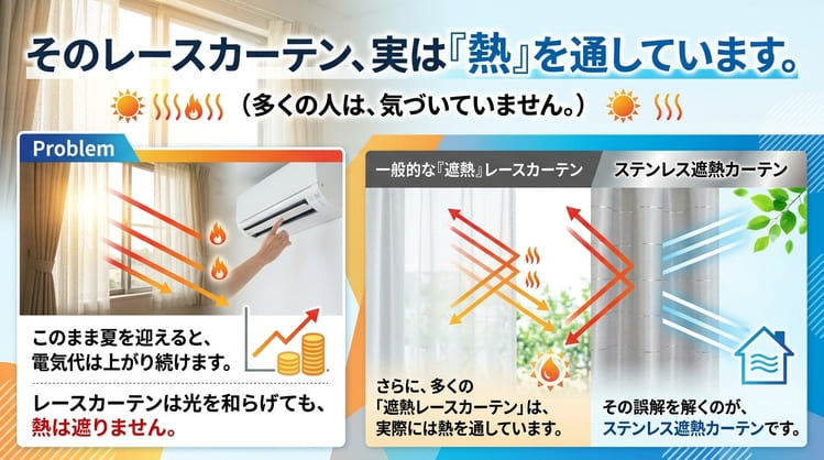 そのレースカーテン、実は熱を通します